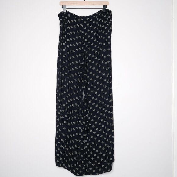 Cartonnier Anthropologie Womens Pants Size 14 Blue Cream Circles Wide Leg Sheer - Picture 2 of 13